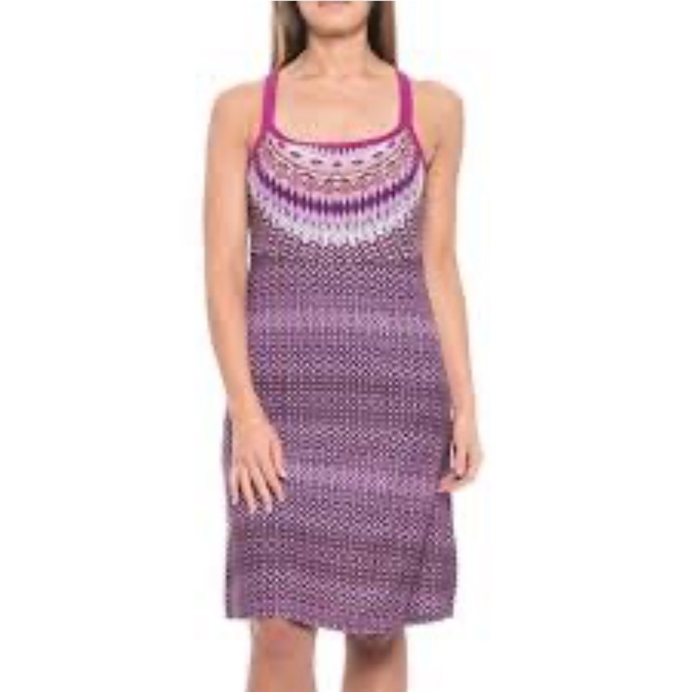 prAna Violet Sol Cora Jersey Tank Dress Pullover Size Small Athleisure Spa